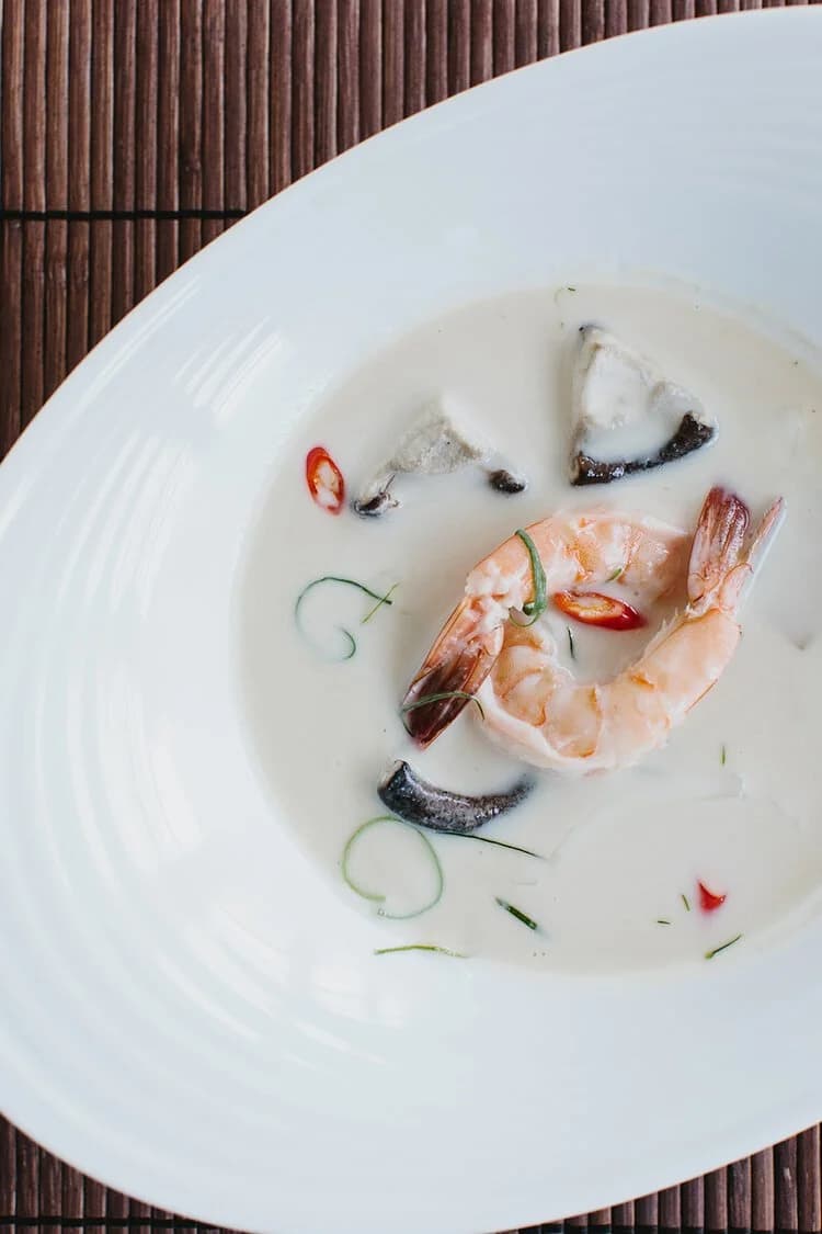 Tom Kha Kung, Thai coconut shrimp soup at Nan Thai Fine Dining